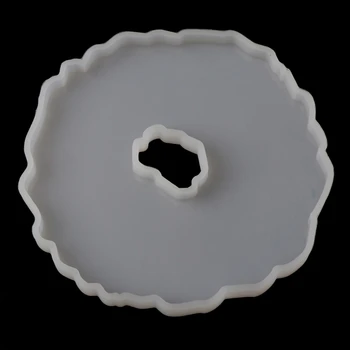 

5Pcs Crystal Epoxy Resin Mold Irregular Round Coasters Casting Silicone Mould N58F