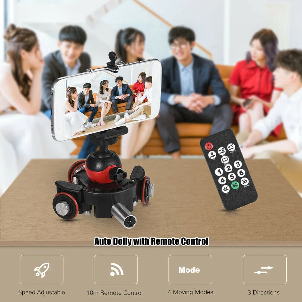 

Mini With Base Video Remote Control Dolly Rotary Track Slider For Camera Photograph Rail Motorized Electric Ball Head Phone Clip