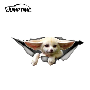 

Jump Time 13cm x 5.2cm Fennec fox car sticker 3D Pet Graphic Vinyl Decal Car Window Bumper Car Stickers
