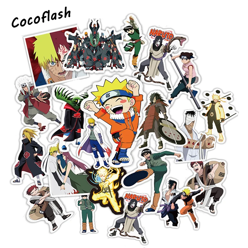 10/ 49 Pcs Japan Anime Naruto Sticker For Laptop Luggage Car Skateboard Guitar Fridge Decal Toy For Kid Best Gifts
