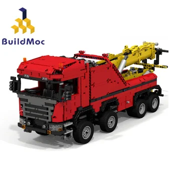 

BuildMoc 0583 Scania 8x8 Extreme tow truck Arocs model building blocks technic 6x6 All Terain Tow Truck Brick Christmas Gifts