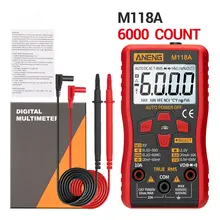 

M118A Digital Multimeter Tester 6000counts Professional Auto Multimetro True Rms Tranistor Meter with NCV Data Hold Flashlight