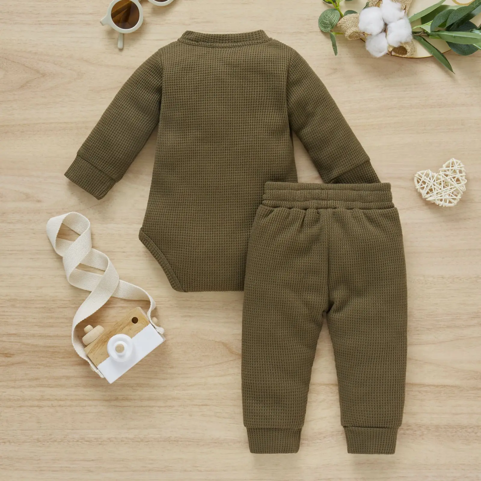 baby's complete set of clothing Baby Clothes Set 2pcs Spring Solid Long Sleeve Cotton Bodysuit Pants Autumn Infants Suits Toddler Boys Girls Outfits baby clothes set gift