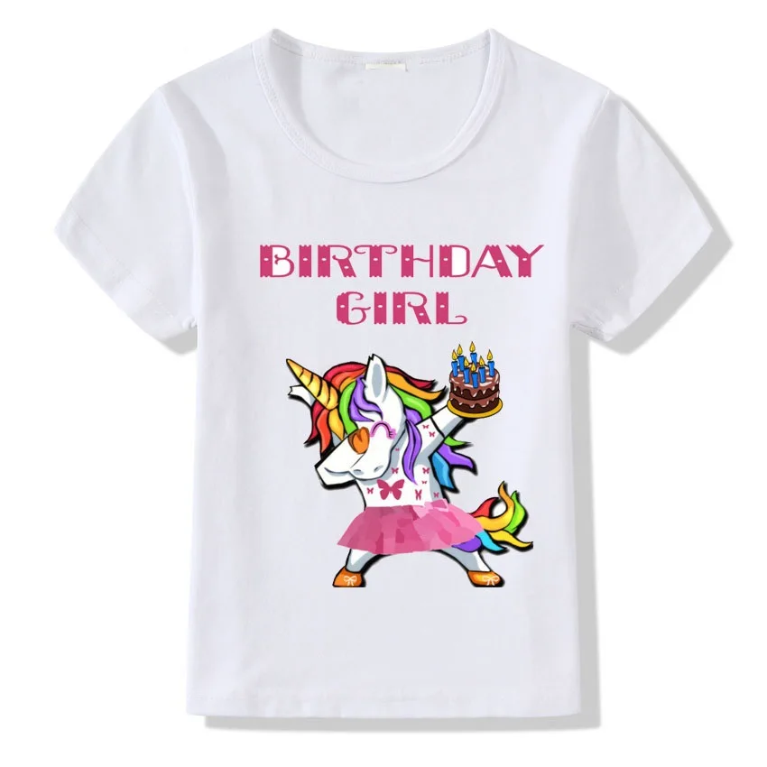 

Girls T-shirt Colours 9 Printed Unicorn Short Sleeve Shirt Little Girls Clothing Boys Kids Clothes Tops Costume Little Pony Tee