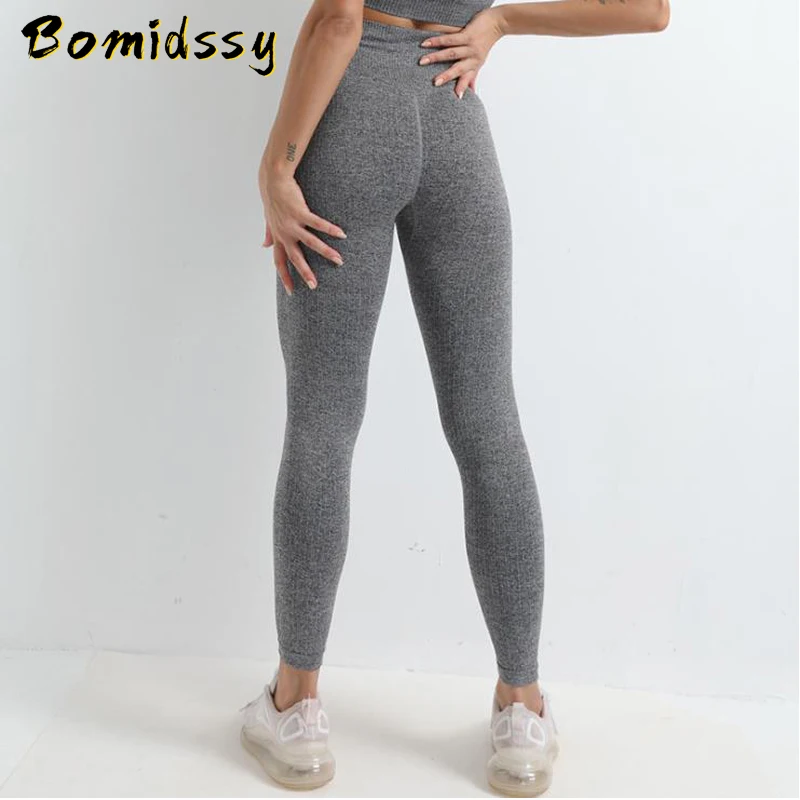 Женские Бесшовные вязаные быстросохнущие штаны для йоги спортивные модные брюки