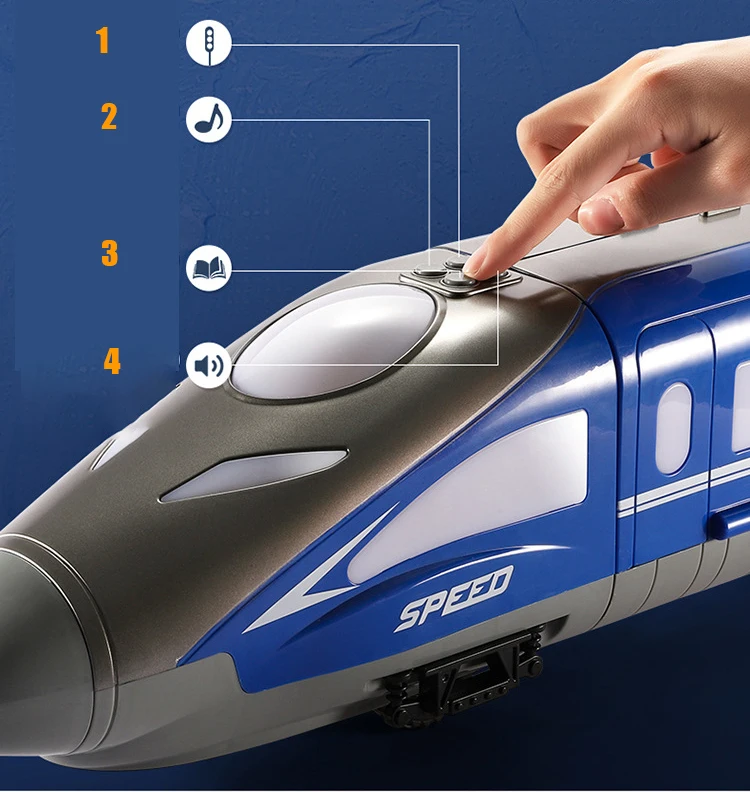 High Speed Railway Train For Children's Toys Model Alloy Car Early Childhood Education Music With Lights Toy Collection gift