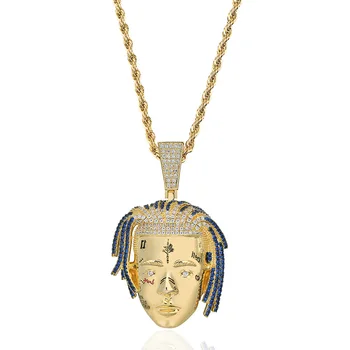 

Personalized Rapper XXXTentacion Pendant Necklace for Men Cubic Zircon Iced Out Chain Gold Silver Color Hip Hop/Punk Jewelry
