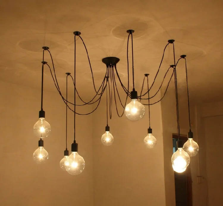 

Retro Cool Coffee Shop Bar Hair Dressing Hairdressing Clothing Store Hair Salon Office Split Spider Hanging Lamps