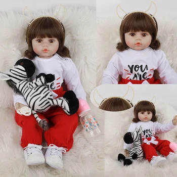 

JINGXIN PRINSES 60cm Silicone Reborn Baby Doll Toys Like Real Vinyl Princess Toddler Babies Dolls Girls Bonecas Birthday Gift