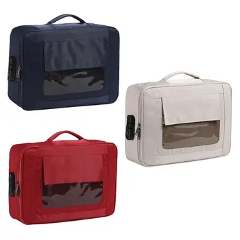 

Waterproof Travel Visible Password Double Layer Files Bag Briefcase Documents Pouch Business Large Capacity Zipper Storage Bag