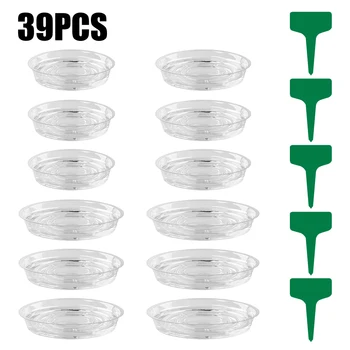 

39pcs/set Gardening Tools Flower Pot Clear Drip Plants Drain Tray Dish Accessory Indoor Hydroponic Saucer Tags Water Outdoor
