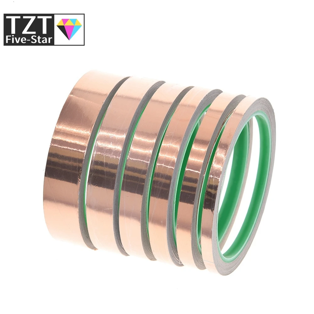 TZT 6-20mm Kupferband Schneckenklebeband EMI-Abschirmung Leitfähiges Klebefolienband für Buntglas, Papier und Elektrische Reparaturen – Detail 2
