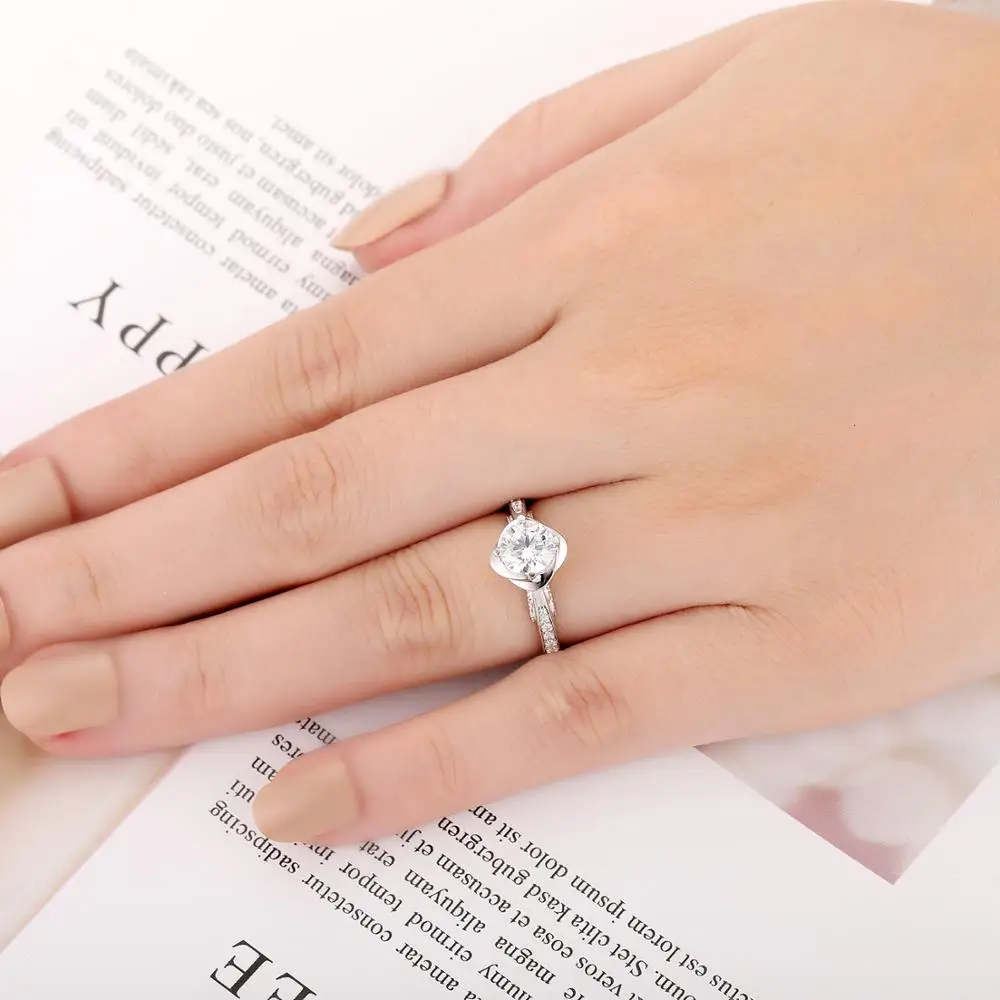 LASAMERO Milgrain натуральный рубин Цветочные Акценты 1.00CT блестящая огранка 6,5 мм муассаниты обручальное кольцо 14 К золото Половина Вечности Кольцо