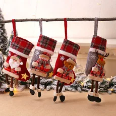 Christmas Stockings Creative Doll Christmas Socks Gift Bag Xmas Tree Pendant New Year Merry Christmas Decorations for Home