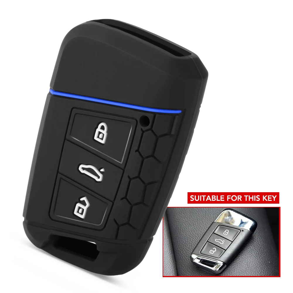 Silicone Key Case Cover For Volkswagen PASSAT B8 Skoda Kodiaq Superb A7 Keyless Fob Shell Skin Holder