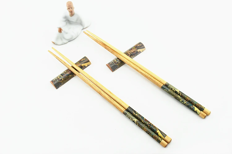 pauzinho presente do negócio chinês de madeira presente de casamento pauzinhos conjunto suporte pauzinho resto chop sticks