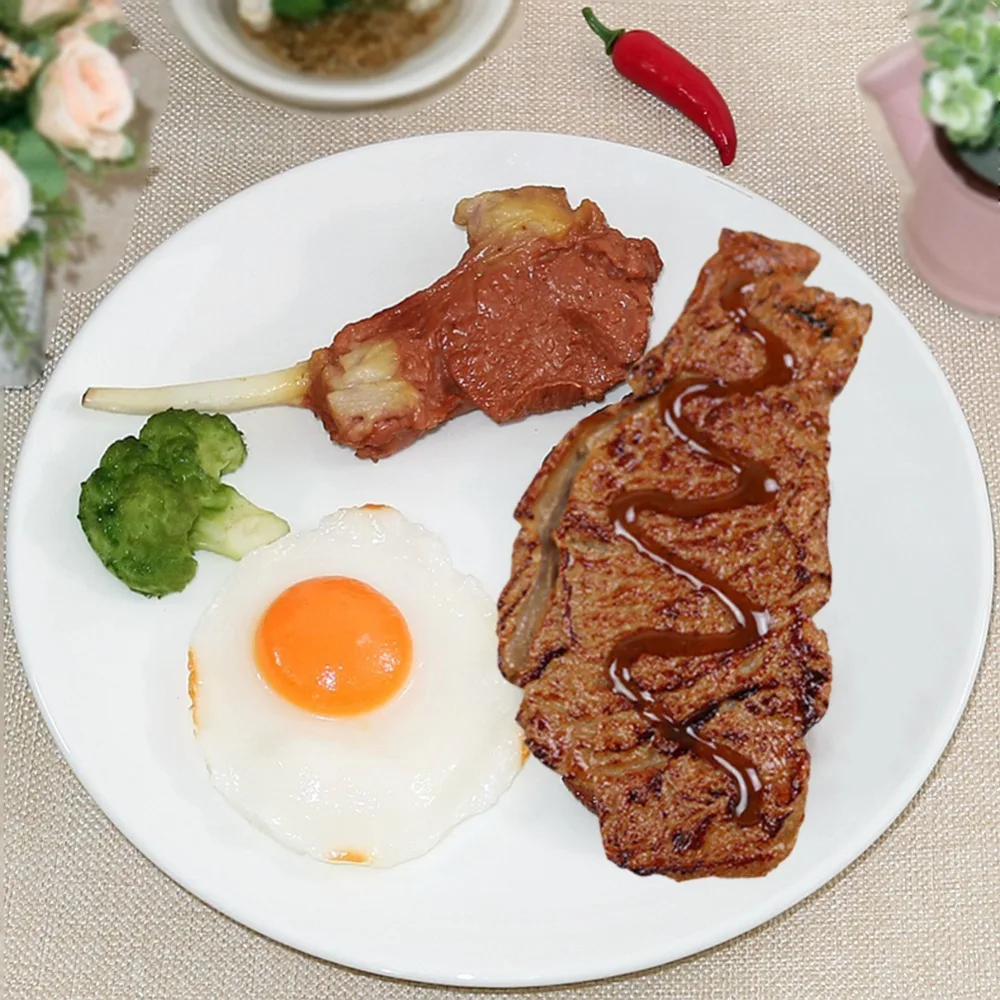 Искусственные приготовленные стейк искусственный Моделирование мясо еда домашние вечерние кухонный шкаф украшение стола реквизит для фотосъемки