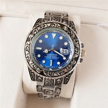 

Luxury Fashion Men Quartz Watch Men's Vintage Carved Personality Stainless Steel Strap Hip-hop Wrist Watch Clock 2020