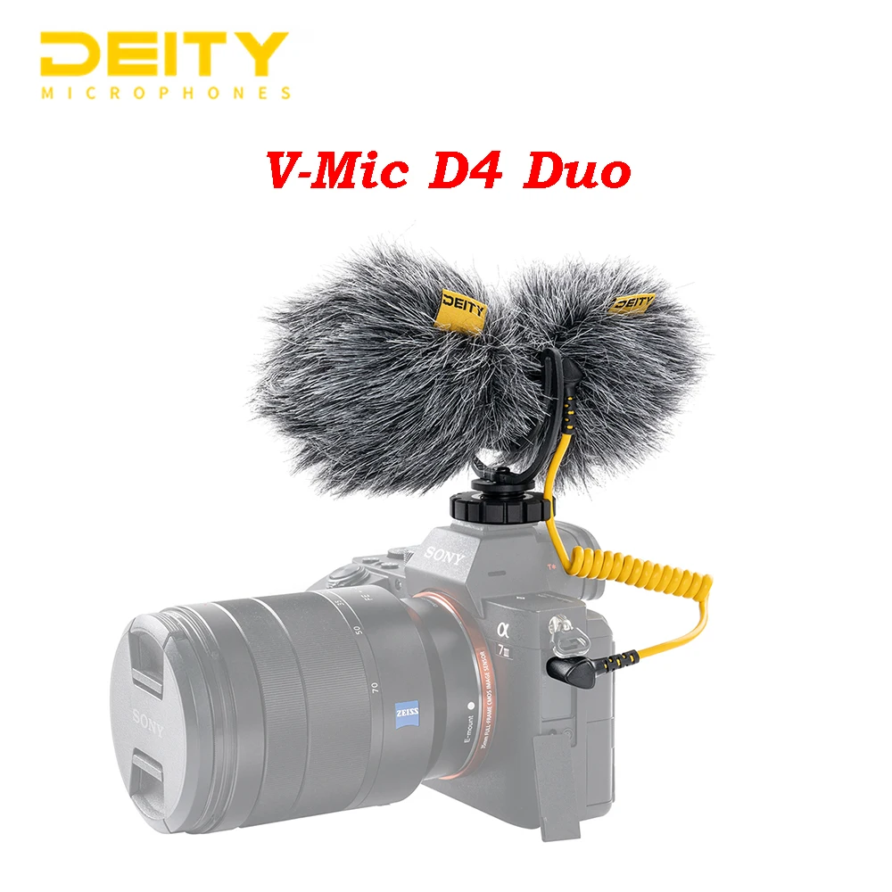 Капсульный микрофон Deity V Mic D4 Duo с двойной головкой кардиоидный TRS 3 5 мм для Vlog Video