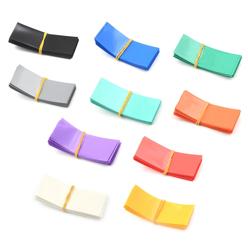 

20PCS Size 30*70mm Li-ion 18650 Battery Wrap PVC Heat Shrink Tubing Precut Choice Battery Film Tape Battery Cover 10 Colors