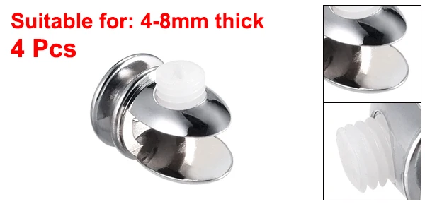 Style-04 for 4-8mm Uxcell 4 шт. Стеклянные Кронштейны Style01-08 Регулируемый зажим из цинкового сплава для 4-8/6-8/7-10/8-10/9-12 мм толщиной - Цвет: Style-04 for 4-8mm