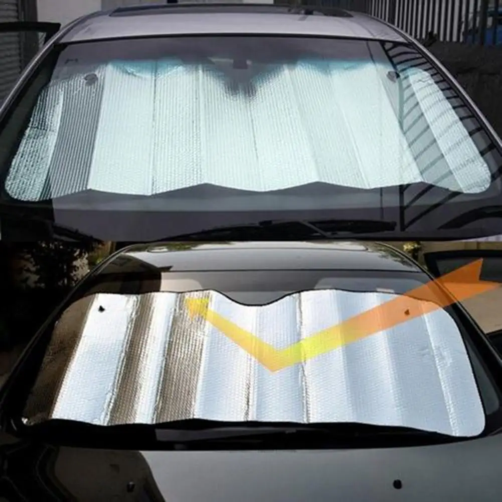 

1pc 140 X 70Cm Front Car Sunshade Cover Car Windshield Standard Sun Shade Keeps Vehicle Cool-UV Ray Protector Sunshades Styling