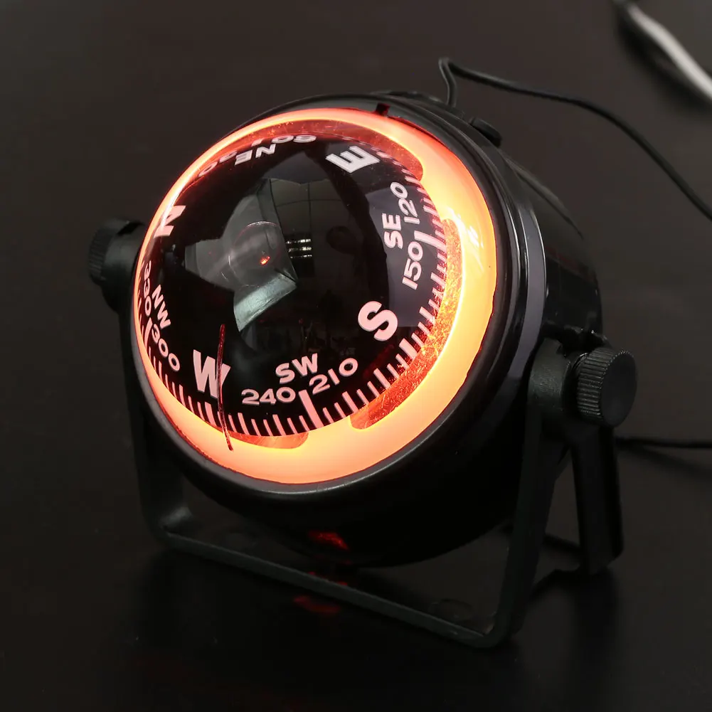 Черный ABS морской электронная Лодка Караван грузовик 12V цифровой компас светодиодный свет