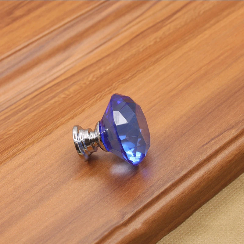 30 мм Алмазная форма дизайн хрустальные стеклянные ручки шкаф выдвижной ящик кухонный шкаф двери шкаф ручки аппаратные кухонные ручки