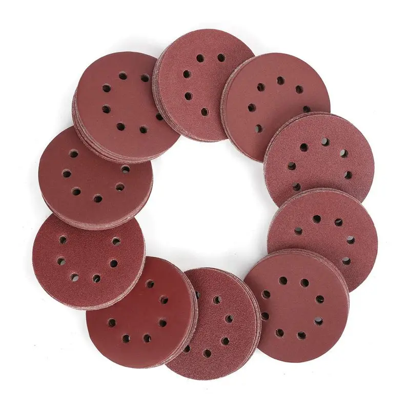

150-Piece Sandpaper Set - 5-Inch 8-Hole Sanding Discs 10 Different Grades Including 60, 80, 100, 120, 150,180, 240, 320, 400, 60