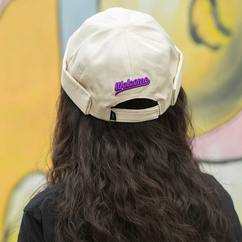 

Hat Men's Spring And Summer Street Cool Hip Hop Hat Lettered Embroidered di zhu mao Women's Casual Korean-style Skullcap Yuppie
