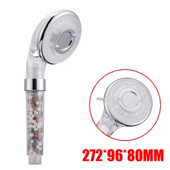 

Shower Bath Head Adjustable 3 Mode High Pressure Handheld Shower Head LED Anion Shower Head Filter Showerhead