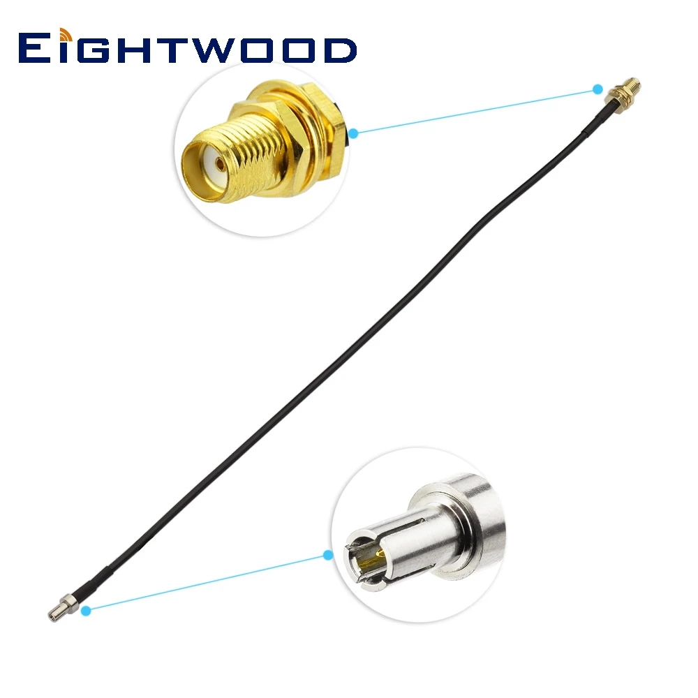 Eightwood Cable adaptador SMA hembra a TS9 macho, conector Coaxial