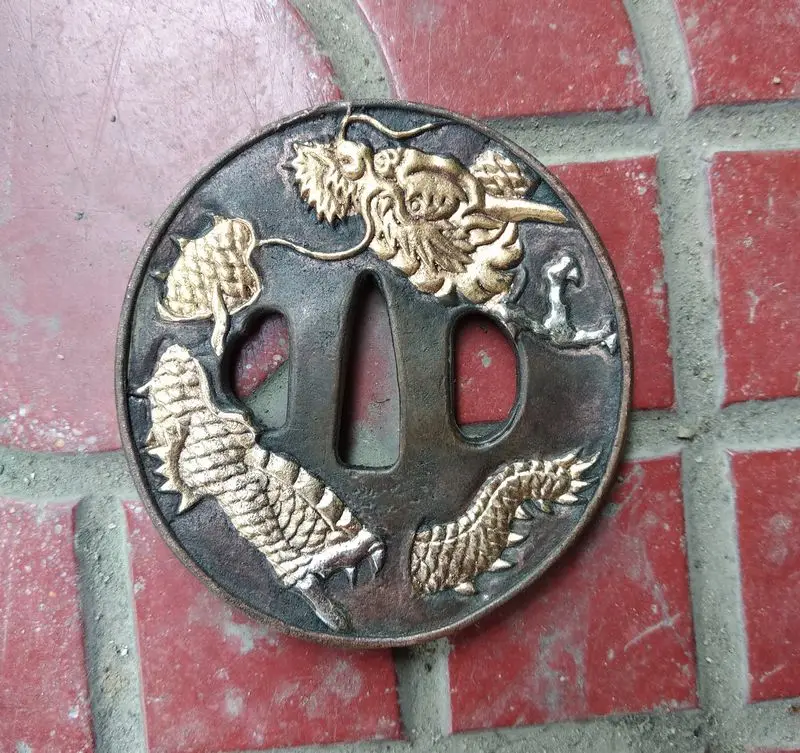 Винтажный прилегающий чехол Tsuba аксессуар для дракона часть японской катаны