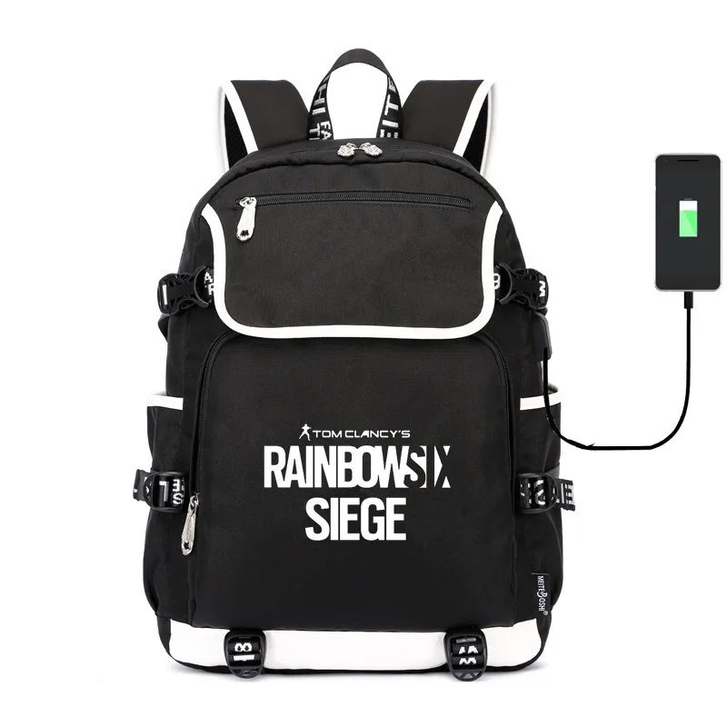 9 Игра Rainbow Six Siege школьные сумки из холщовой ткани, рюкзаки зарядка через usb сумка для ноутбука дорожная сумка рюкзак для подростков - Цвет: 9