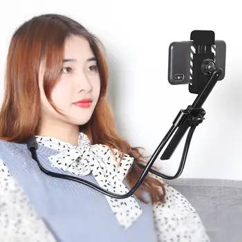 

Flexible 360 Degree Rotation Tablets Phone Holder Hanging Neck Bracket Stand