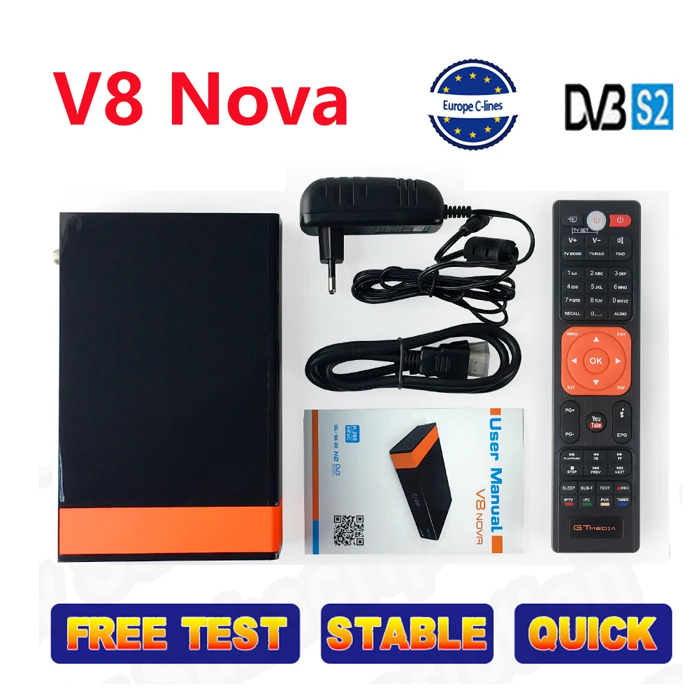 Gtmedia V8 Nova 1 год 7Cline встроенный WIFI freesat v9 супер DVB-S2 для ТВ-приставки такой же как V9 super