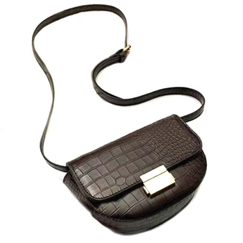 

Crocodile Pattern Retro PU Messenger Bag Ladies New Small Purse and Handbag Ladies Shoulder Messenger Bag Brown