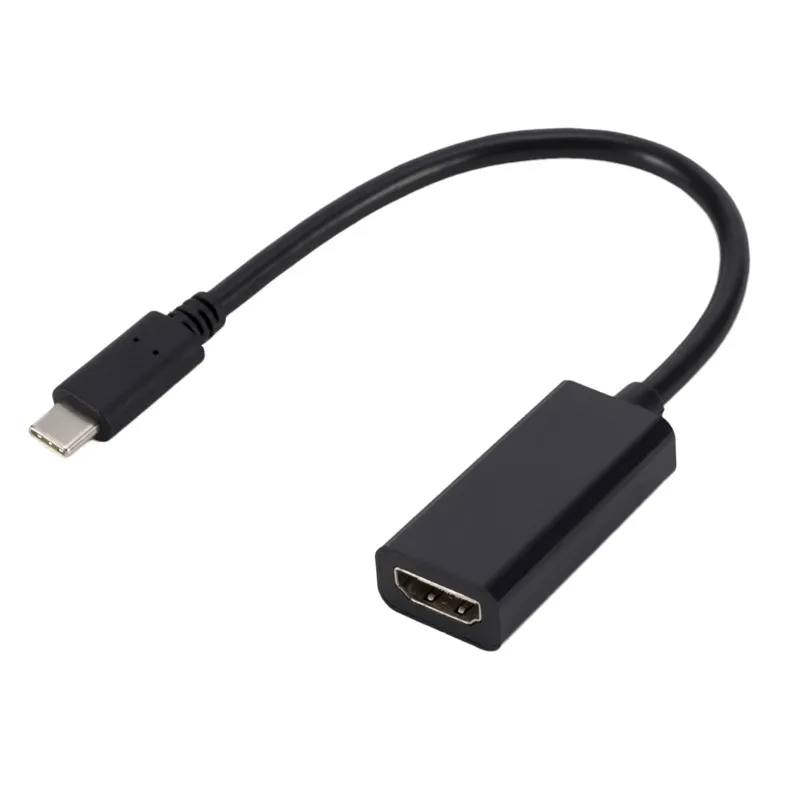 Адаптер USB C HDMI кабель type C к HDMI Thunderbolt 3 для MacBook samsung Galaxy S9/S8/Note 9 huawei P20 Pro USB-C HDMI адаптер - Цвет: Черный