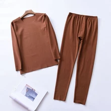 Мужской большой жир 145 кг немецкий бархат без следов плюс жир размера плюс свободный двусторонний бархат стрейч термобелье набор L-9X