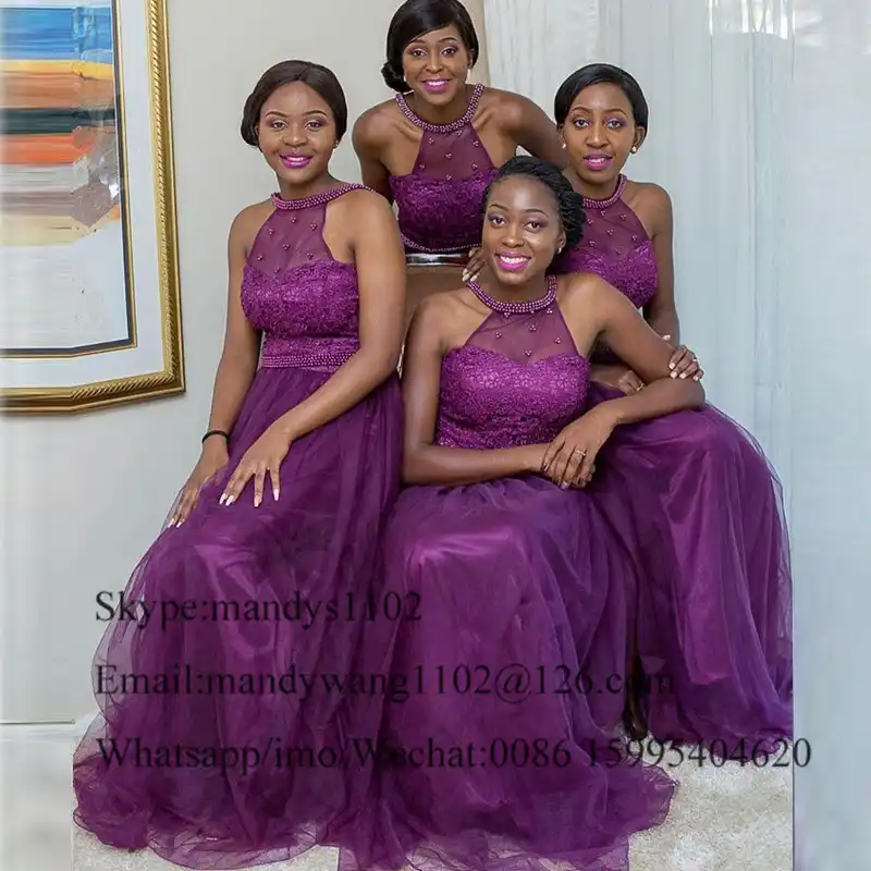 purple african wedding dress