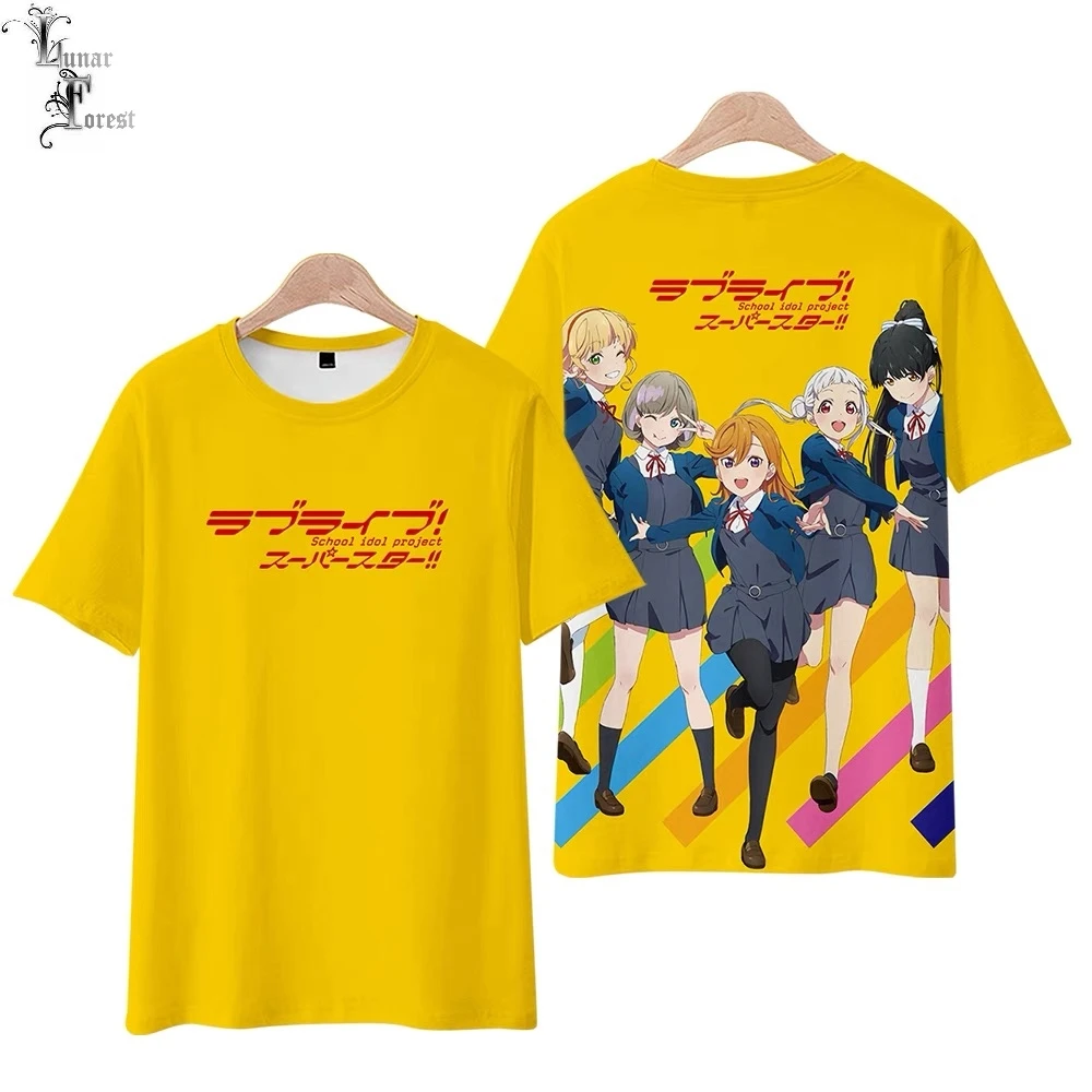 LoveLive Super Star 3D печать летняя модная майка с круглым вырезом и коротким рукавом