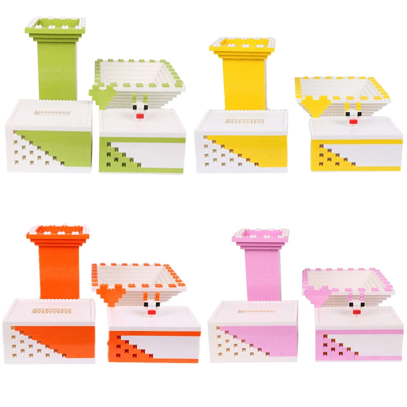 

For LEGOing Creator 1014pcs Food Box Tissue Box Creative Blocks Practical Furniture Suit Fruit Dish Vase For LEGOing Toys Gifts