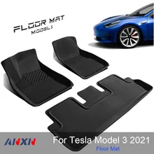 Tapis de sol pour Tesla Model 3, modèle Y 2021, convient à tous les temps, revêtement de sol 3D étanche, ensemble complet, intérieur avant et arrière