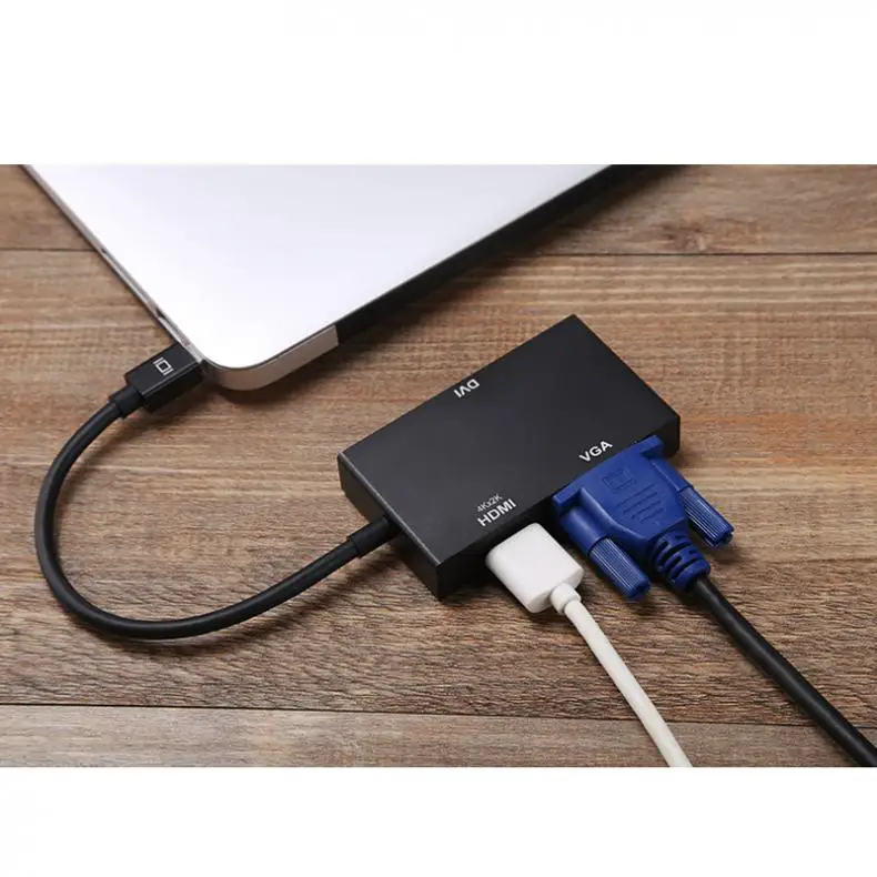 3 в 1 мини дисплей порт 1.1a DP Thunderbolt к DVI+ VGA+ HDMI адаптер подходит для MacBook Pro