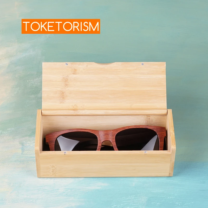 Toketorism коробка для очков из натурального дерева ручная работа жесткая бамбуковая коробка для солнцезащитных очков