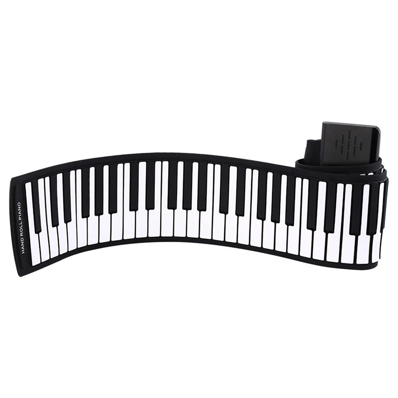 Portable 88 Keys Electronic Roll Up Piano Flexible Silicone Hand Roll Keyboards,Us Plug