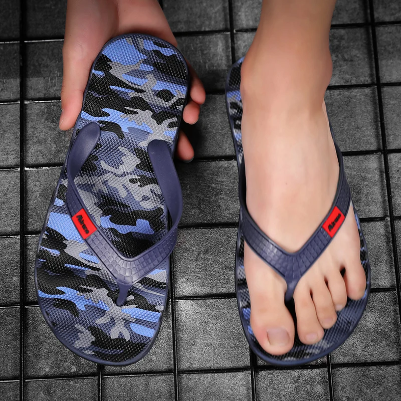 WOLF WHO 2020 New Arrival Summer Male Flip Flops Quality Beach Sandals Non-slide Men Slippers Zapatos Hombre Casual Shoes X-042