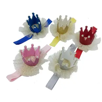 

500pcs Newborn Baby Girl Headband Flower Crown Soft Elastic Princess Hair Band Birthdays Party Girl Baby Accessories