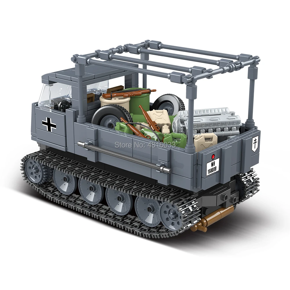 

Army World War II German Half Tracked armored vehicle Compatible legoingly Military Vehicle Building Blocks Kids Toys For Boy