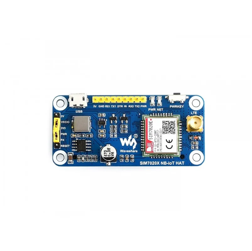 Waveshare NB-IoT HAT для Raspberry Pi, на основе SIM7020E, B1/B3/B5/B8/B20/B28 диапазонов, для Европы, Азии, Африки, Австралии